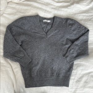 Gray V-Neck Sweater
